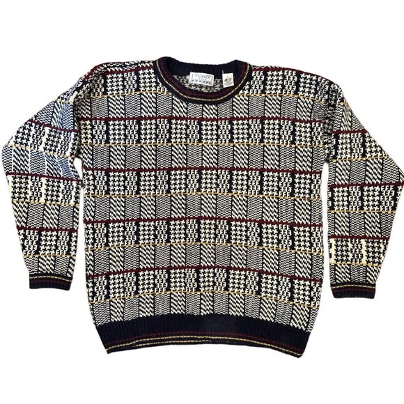 Fenwick‎ Isle Mens Pullover Sweater Blue Muliticolor Design Long Sleeve Sz L VG. - Picture 4 of 4